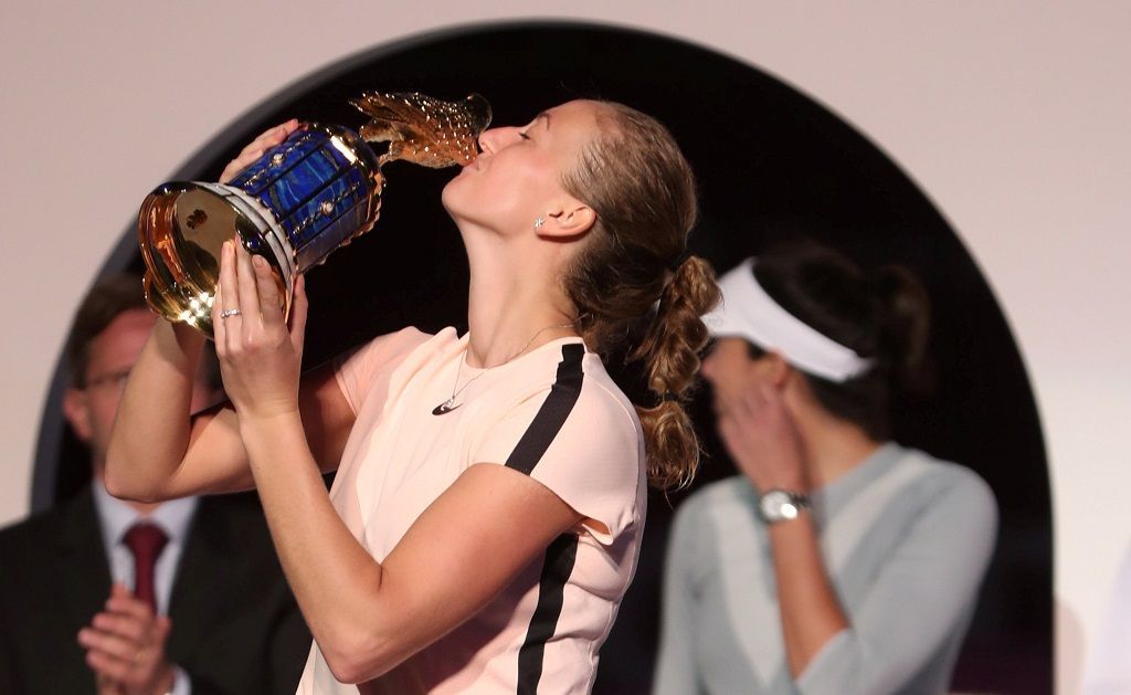 Petra Kvitová po vítězství na turnaji v Dauhá 2018