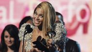 1. 2. - Na Grammy triumfovala Beyoncé - Americká hudební akademie rozhodla, že letošní nejprodávanější deska je zároveň nejlepší a nad písničky, které posloucháte v rádiích, nic není. 
Porotci rozdělili hlavní ceny mezi dvacetiletou country zpěvačku Taylor Swift (čtyři ceny včetně alba roku za Fearless), černošskou r'n'b stálici Beyoncé (šest cen včetně písně roku, což je rekord v ženské kategorii) a rockery Kings Of Leon (tři ceny včetně nahrávky roku). 
Další podrobnosti si můžete přečíst v článku zde .