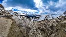 Passo di Sella - vrcholové panoráma. Sella byla nejvíc malebné stoupání ze všech. A taky nejmrazivější.