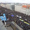 Demonstrace na Václavském náměstí.