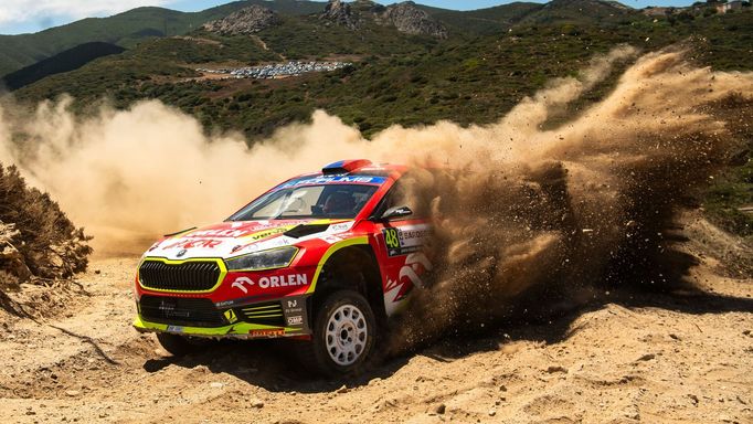 Martin Prokop ve Škodě na trati Italské rallye 2024