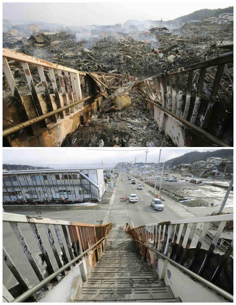 Japonsko rok po tsunami - "tehdy a nyní" - kombo