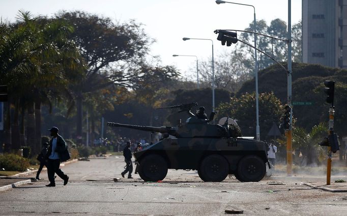 Povolební protesty v Harare v Zimbabwe. 1. 8. 2018