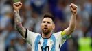 Lionel Messi slaví gól ve čtvrtfinále MS 2022 Nizozemsko - Argentina