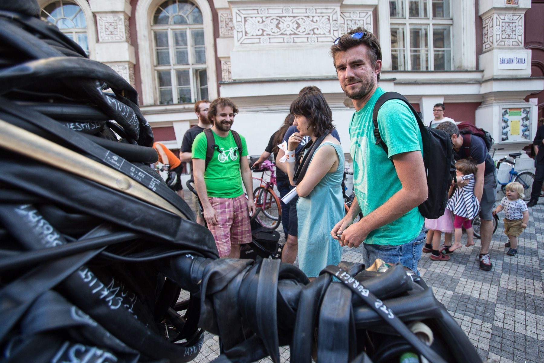 Protest proti zákazu jízdních kol v pěších zónách na Praze 1, sdružení Auto*Mat