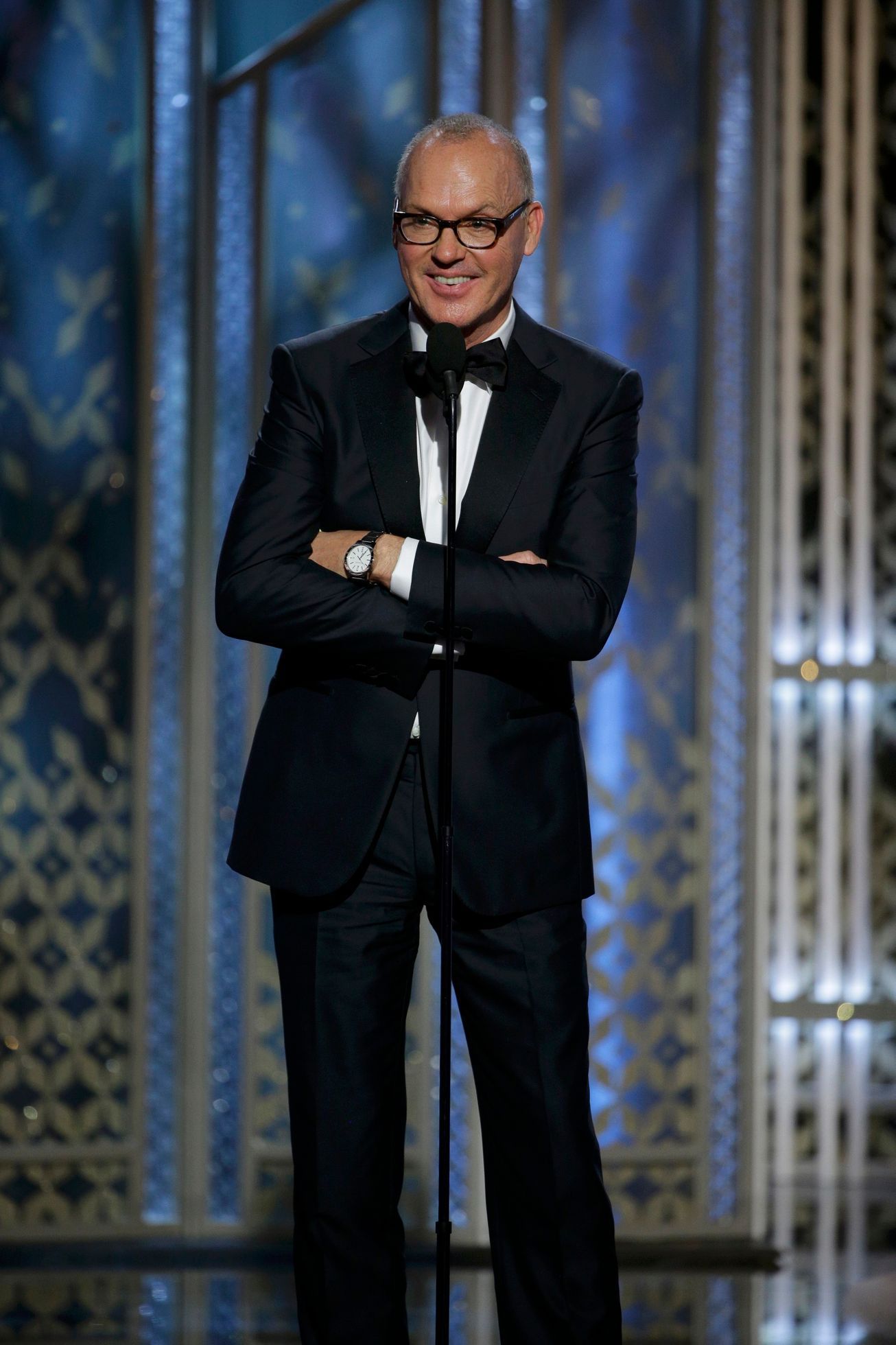 Actor Michael Keaton accepts the Golden Globe Award for Best Actor - Motion Picture, Comedy or Musical for &quot;Birdman&quot; at the 72nd Golden Globe Awards in Beverly Hills