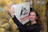 Klára Poláčková na tiskové konferenci před expedicí na Mount Everest.