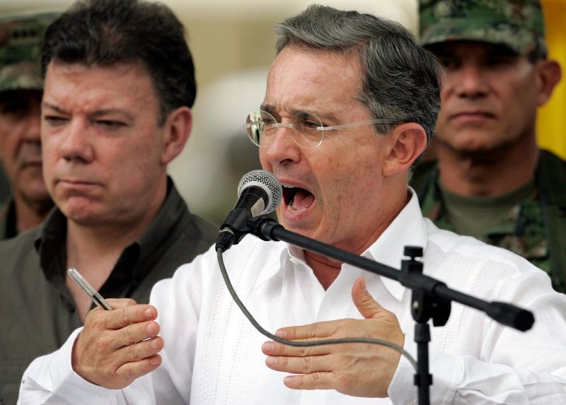 Uribeho pondělní projev ve Villavicenciu.