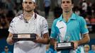 Andy Roddick a Radek Štěpánek s trofejemi