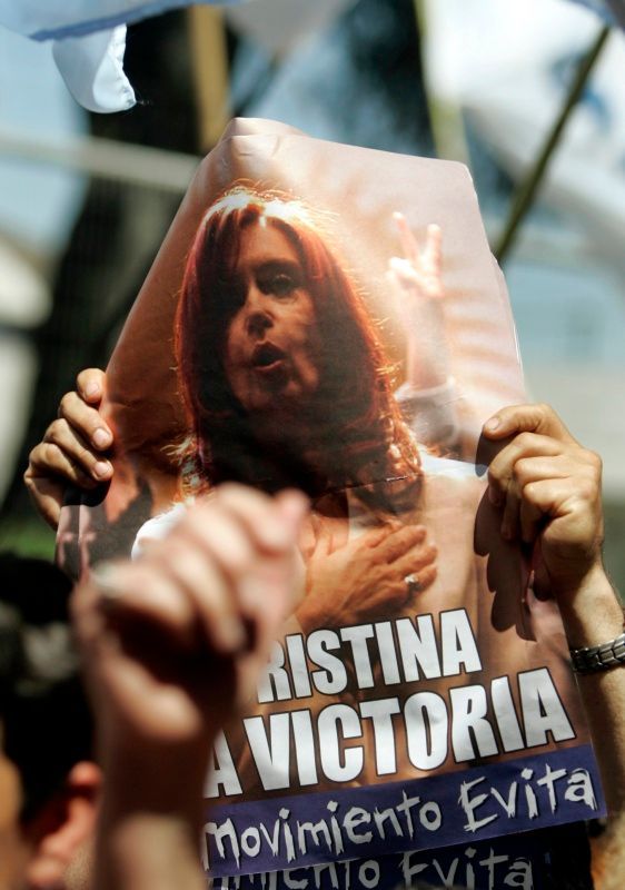 Cristina Kirchner na volebním plakátu