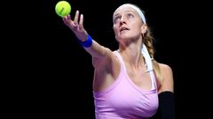 Petra Kvitová na Turnaji mistryň 2019 v souboji s Belindou Bencicovou