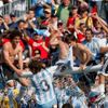 Bláznivá radost Argentinců - Česko vs. Argentina, po vítězném finále MS dvacítek.
