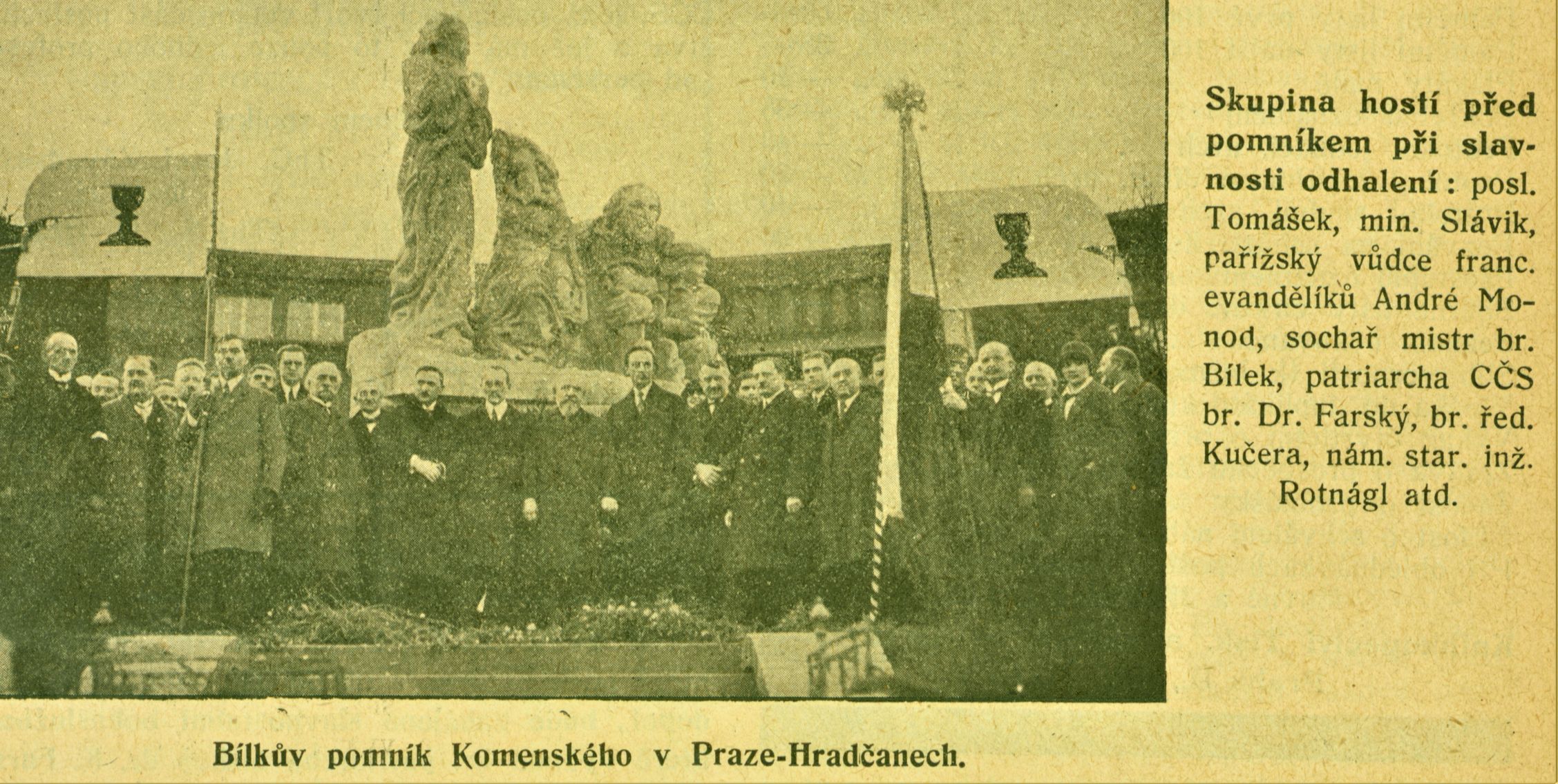 Pomník Jana Amose Komenského před Bílkovou vilou v Praze