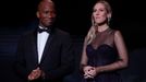 Soccer Football - The Ballon d’Or awards - Theatre du Chatelet, Paris, France - December 2, 2019   Ivory Coast legend Didier Drogba with Sandy Heribert during the awards