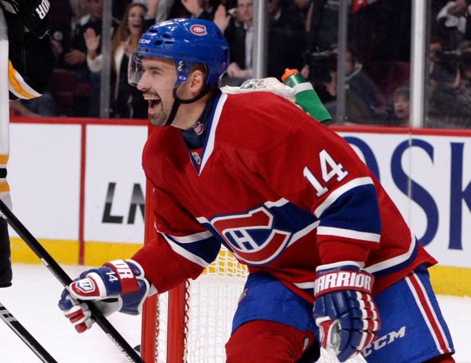 Tomáš Plekanec se raduje ze skórování proti Bostonu