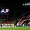 Hráči obou týmů před odvetou čtvrtfinále Evropské ligy Slavia - Arsenal