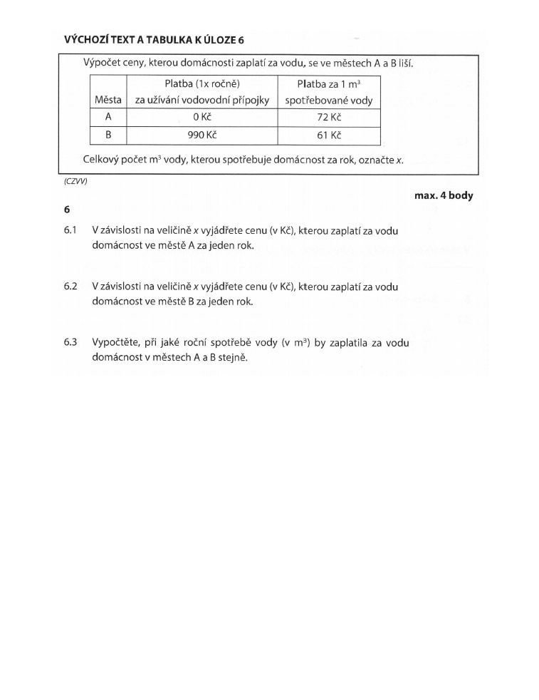 přijímací test - M - 4