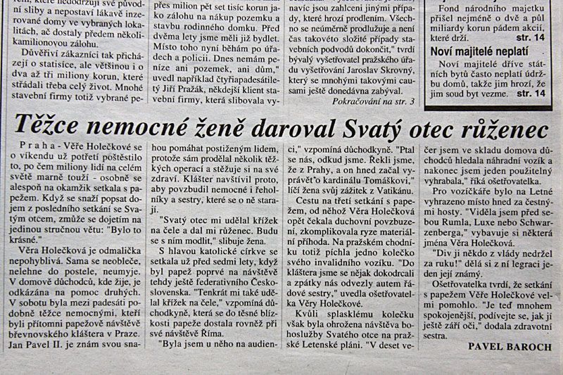 Návštěvy papeže v novinách