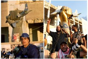 Libyjští rebelové slaví dobytí Báb al-Azízíje