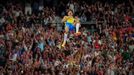 Paris 2024 Olympics - Athletics - Men's Pole Vault Final - Stade de France, Saint-Denis, France - August 05, 2024. Gold medallist Armand Duplantis of Sweden in action as