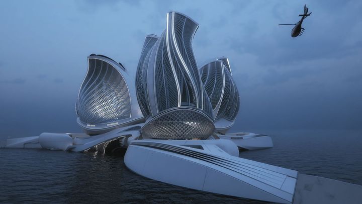 Obří květ uklidí moře a pojme 50 lidí. Pevnina nebude k žití přijatelná, říká autorka