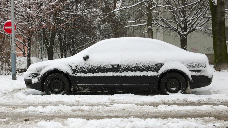 Ostrava pod sněhem - parking