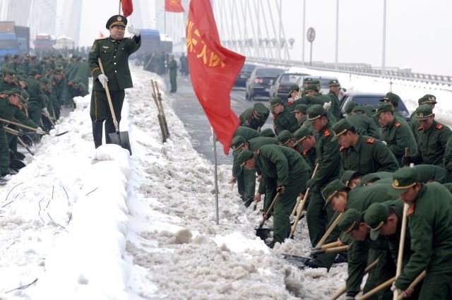 Čína počasí sníh armáda