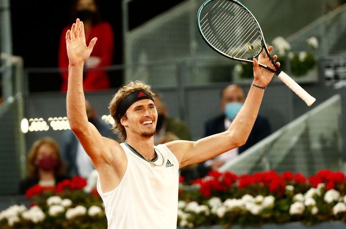 Alexander Zverev po vítězném finále turnaje v Madridu 2021.