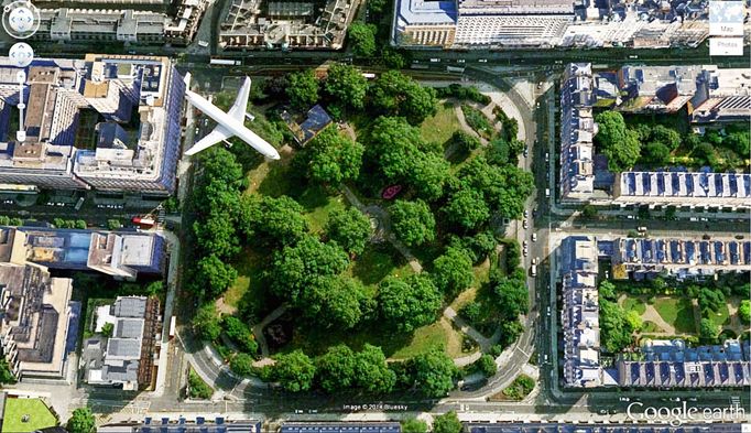 Reprofoto (výřez) z mapovací satelitní služby Google Earth, kterou provozuje americká společnost Google LLC.