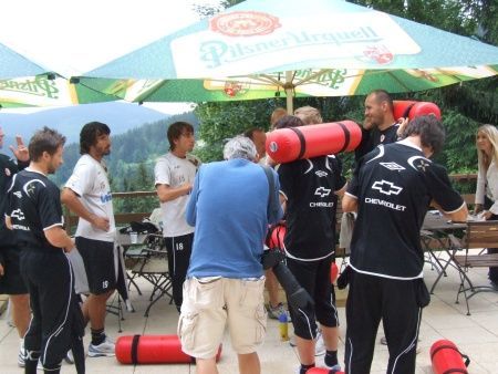 Předvýjezdová rozprava fotbalistů Slavie