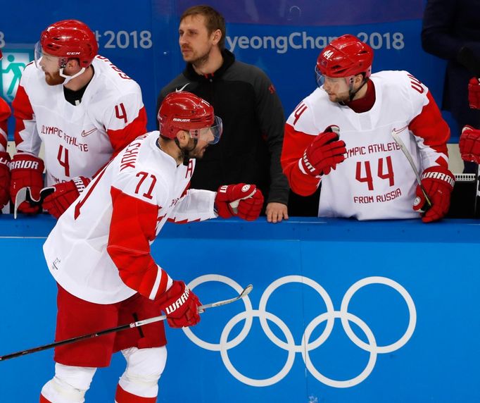 Ilja Kovalčuk slaví gól na 0:3 v semifinále Česko - Rusko na ZOH 2018