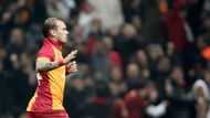 Galatasaray - Real Madrid: Wesley Sneijder slaví gól na 2:1