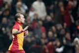 Galatasaray - Real Madrid: Wesley Sneijder slaví gól na 2:1