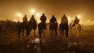 Policemen mounted on their horses patrol during the first "Shahi Snan" (grand bath) at the ongoing "Kumbh Mela", or Pitcher Festival, in the northern Indian city of Allahabad January 14, 2013. Upwards of a million elated Hindu holy men and pilgrims took a bracing plunge in India's sacred Ganges river to wash away lifetimes of sins on Monday, in a raucous start to an ever-growing religious gathering that is already the world's largest. REUTERS/Ahmad Masood (INDIA - Tags: RELIGION SOCIETY ANIMALS) Published: Led. 14, 2013, 1:46 odp.