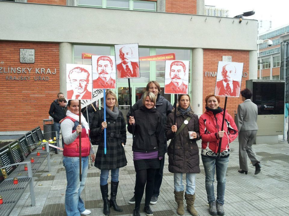 Demonstrace proti vládě komunistů ve Zlíně