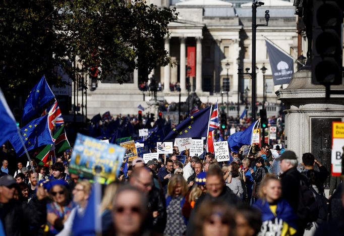 Demonstrace proti brexitu v Londýně.