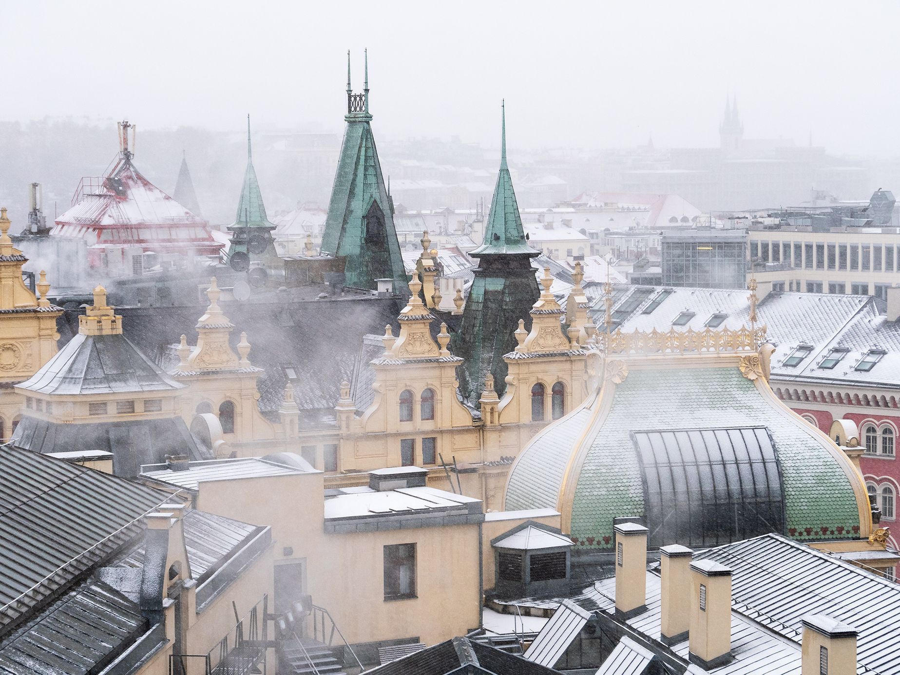 Zasněžená Praha 2019