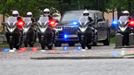 The Aurus Senate limousine carrying Russian President Vladimir Putin and Aurus Merlon bikes drive prior to an inauguration ceremony at the Kremlin in Moscow, Russia May 7