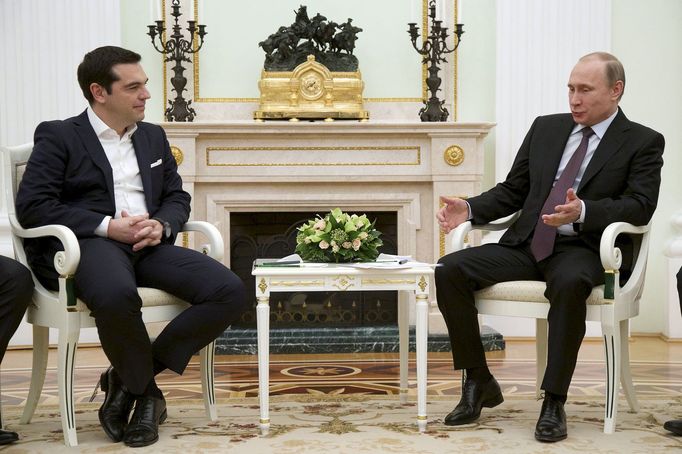 Řecký premiér Alexis Tsipras a ruský prezident Vladimir Putin.