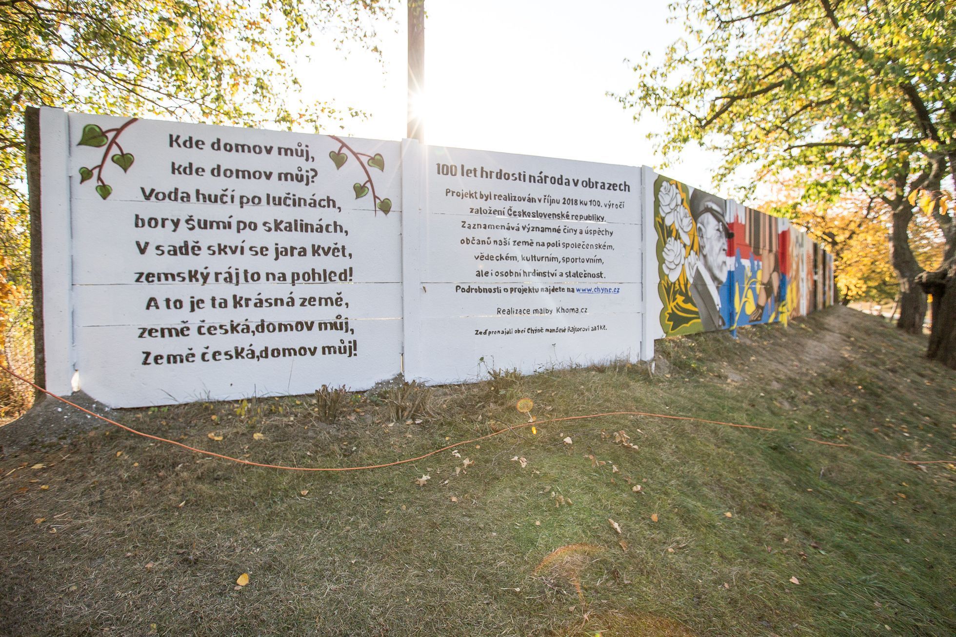Streetart - graffiti - v obci Chýně ke sto letům Československa