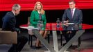 Zuzana Čaputová při televizní debatě kandidátů (s Marošem Šefčovičem)