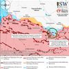 Mapa Institutu pro studium války (ISW) ukazuje postup Ukrajinců do Robotyne.