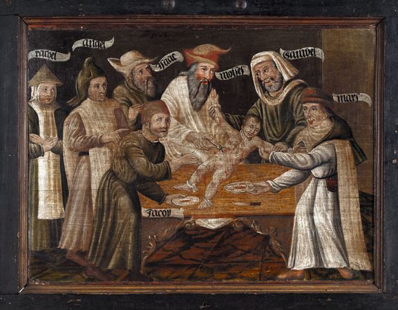 Rituální vražda křesťanského chlapce opavskými Židy, olej z přelomu 16. a 17. století.