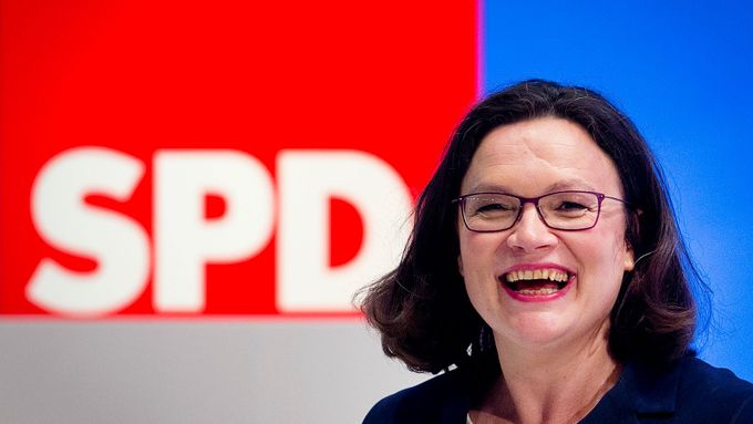 Andrea Nahlesová, nová předsedkyně německé SPD.
