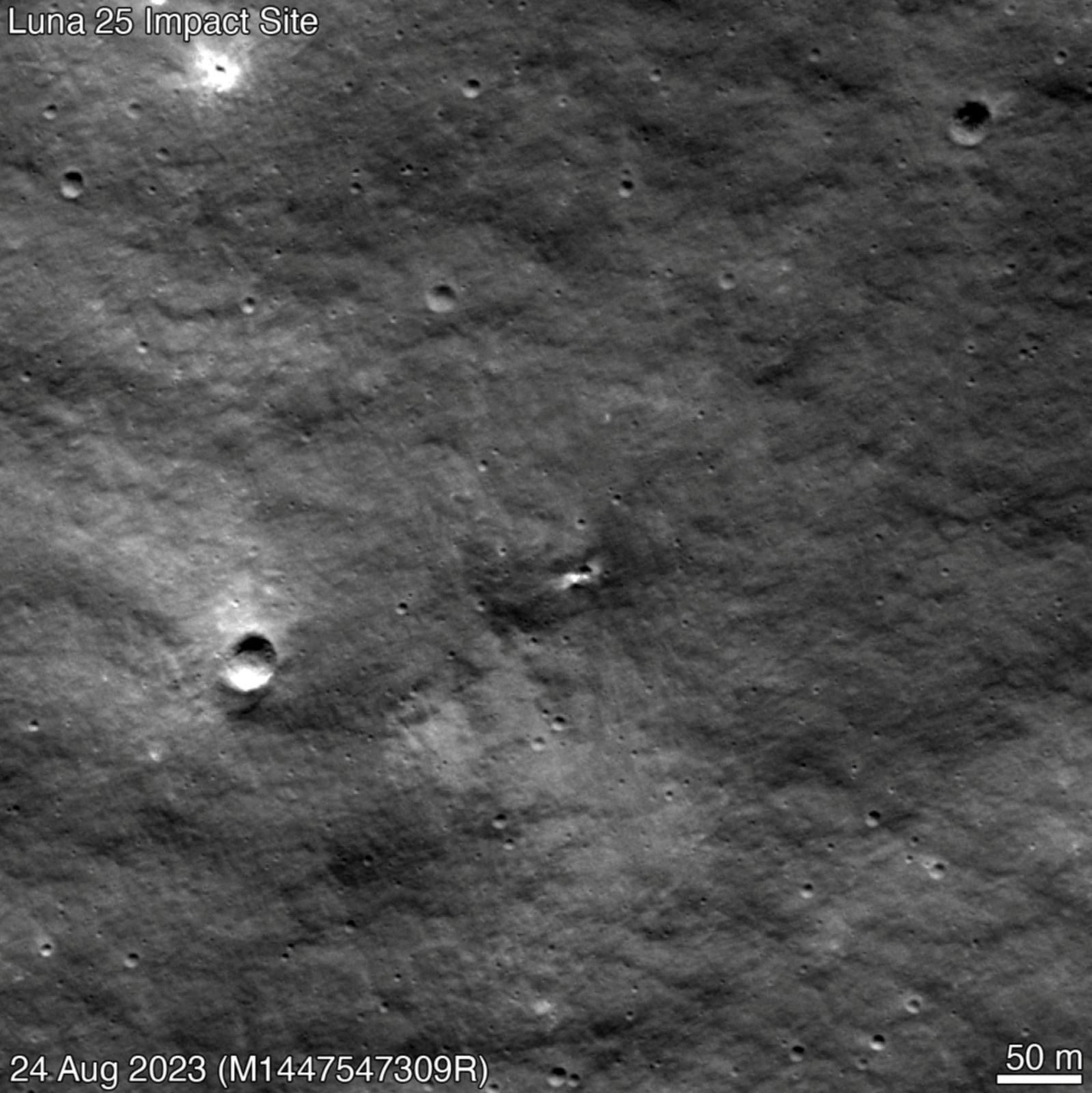 Kráter po ruské sondě na Měsíci