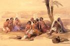 Habešské otrokyně odpočívají u núbijského města Korti v údolí Nilu. (Habeš byla africký stát rozkládající se na území dnešní Etiopie a Eritreje, Korti dnes leží na území Súdánu.)