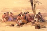 Habešské otrokyně odpočívají u núbijského města Korti v údolí Nilu. (Habeš byla africký stát rozkládající se na území dnešní Etiopie a Eritreje, Korti dnes leží na území Súdánu.)