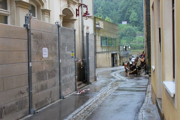 Bad Schandau měsíc po povodni.