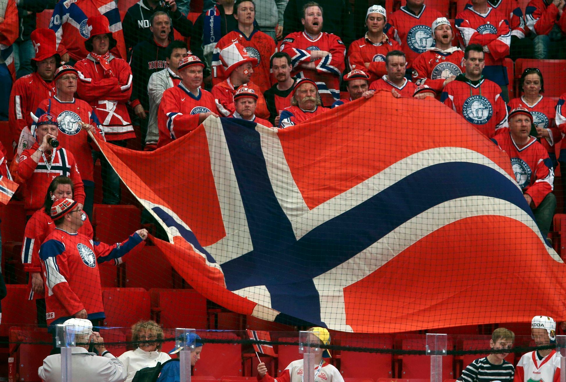 Hokej, MS 2013: Česko - Norsko: norská vlajka