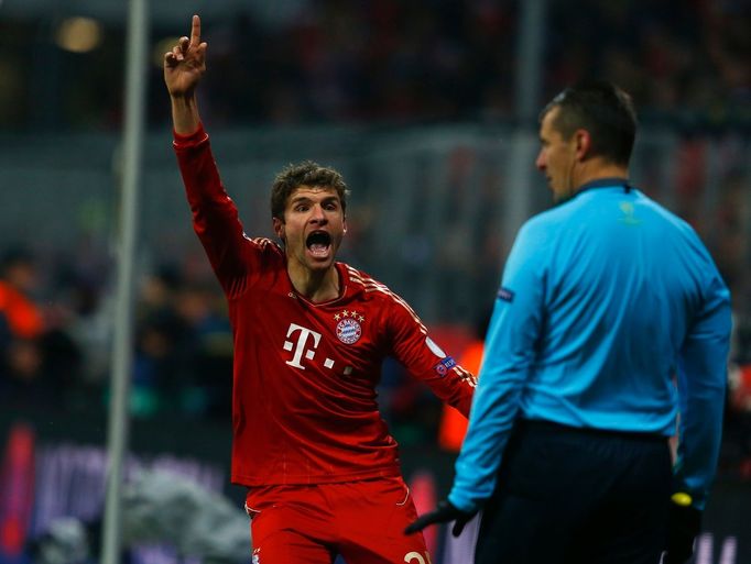 Fotbal, Liga mistrů, Bayern Mnichov - Arsenal: Thomas Müller (Bay)